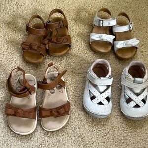 Stride Rite Brown and White Kids Sandals